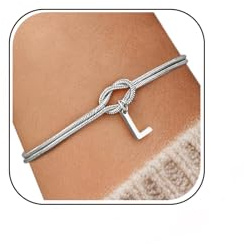 J.Fée Personalisiertes Armband Mit Buchstaben, Eternal Infinity Knoten Armband Damen Silber 925, 14 Karat Vergoldetes Armbänder Mit 26 Initialen A-Z, Geschenke Für Frauen, Geschenk Für Freundin