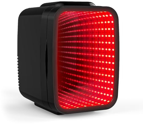 Mini Fridge, 4 Litre/6 Can Small Fridge with Dimmable LED Light, AC/DC Portable Mini Cooler and Warmer, Gaming Fridge for Bedroom, Office, Games Room and Car Great Gift for Teens