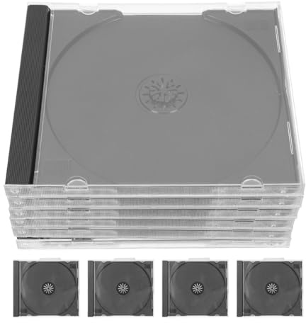 minkissy Custodia Trasparente per CD in Plastica 10 Pezzi, Porta CD Impilabile per Conservazione Dischi Dvd, Protezione Antipolvere e Umidità, Organizer per Casa, Ufficio e Scuola