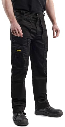 SITE KING Mens Multi Pocket Cargo Combat Tousers with Knee Pad Pockets | Multi-pocket utility work trousers with knee pad pockets for trades and site work, available in sizes 28-52