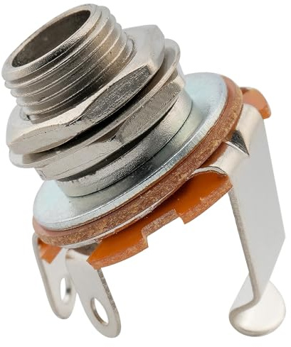 Musiclily Basic 6,35mm Mono Klinkenbuchse Gitarre Jack Socket Chrom | 1/4, für Strat Tele Style E-Gitarre Bass