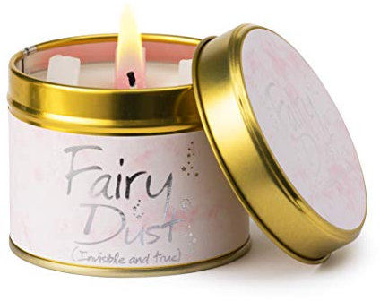 Lily Flame Fairy Dust Candle Tin- Pink - Fairy Dust- Warm, Sparkly and Magical Scented Candle - 35 Hours Burn time