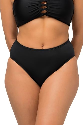 Ulla Popken Femme Grandes Tailles Bas de Maillot de Bain Culotte Bikini Confort Noir 44 691798 10-42