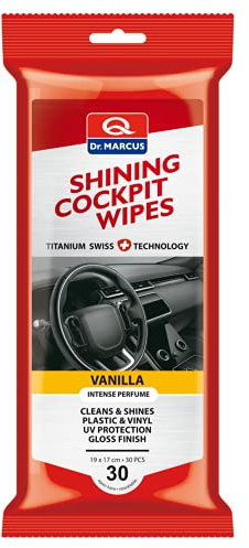 Dr.Marcus Lot de 30 lingettes nettoyantes pour intérieur de voiture en plastique et vinyle avec protection UV, anti-poussière, parfumées
