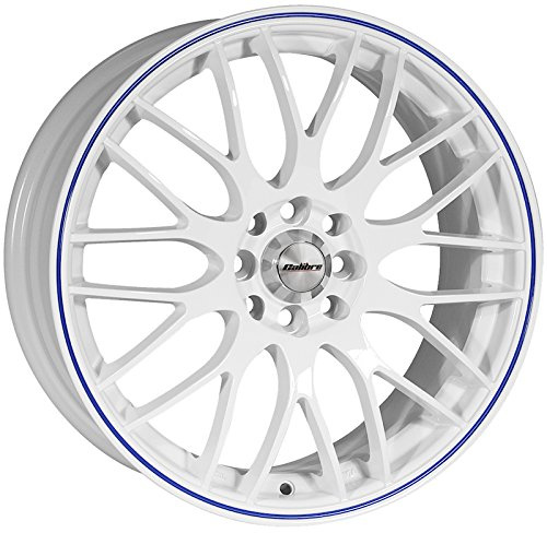 Calibre y770j-lywa0140 + 16459 – Rueda de Aleación de Movimiento para Fiat 500L Trekking a Partir de 2013, 7 (43,2 x 43,2 cm), Color Blanco y Azul de Rayas