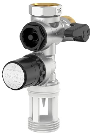 COMAP Groupe de sécurité 889 siège Inox droit pour chauffe eau, cumulus - 20x27 ou 3/4 - R110007001, Gris