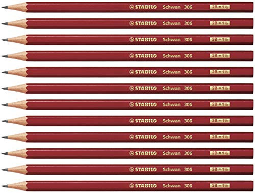 STABILO - Bleistift - Schwan in rot - Härtegrad 2B - 12er Pack