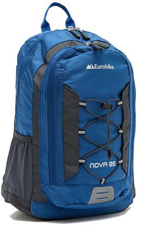Eurohike Nova 25 Litre Daysack with Ventilated Back Panel, Lightweight, Packable, Adjustable 25L Daypack, Backpack, Rucksack, Bag for Men Women & Kids, School, Commuting, Camping, Hiking (Blue)