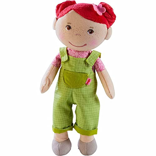 HABA 303732 - Kuschelpuppe Dorothea , Weiche Stoffpuppe zum Spielen und Kuscheln , Babys erste Puppe aus weichen, waschbaren Materialien , Geschenk zur Geburt oder Taufe , Größe: 25 cm