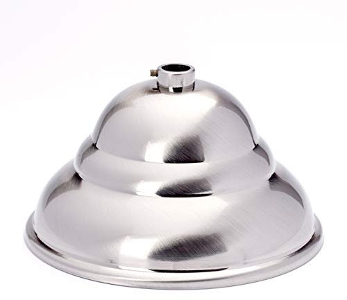Baldaquin en laiton - Nickel mat - En acier inoxydable satiné - Diamètre : 110 mm x 60 mm - 10 anneaux de réglage - Rosace de plafond - Baldaquin de lampe et baldaquin en métal.
