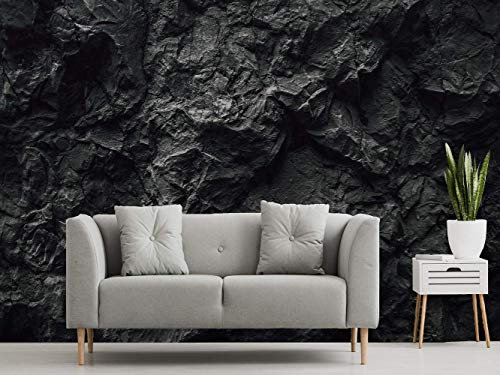 Fotomural Vinilo Para Pared Piedra Negra | Mural Decorativo | 350 x 250 cm | Decoración Para Comedores, Salones, Habitaciones