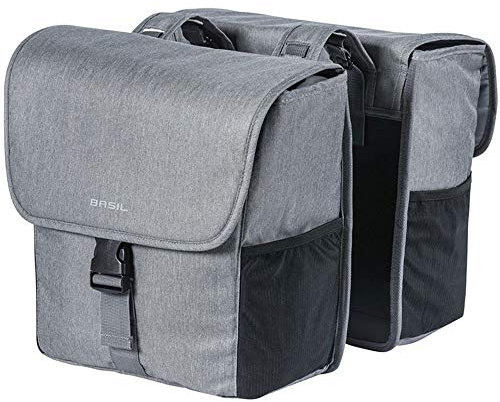 Basil Doppelpacktasche Go Double Reflexstreifen 32 L. grau Melee Fahrrad Tasche