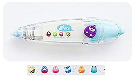 SUPERTOOL Stylo correcteur décoratif, mignon, motifs vifs, gobelet, pour bricolage/école/décoration (1 pièce)