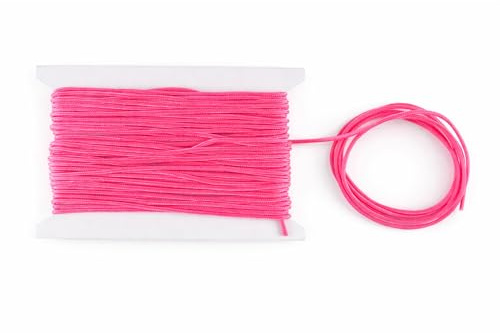 WedDecor Nylon String Trim Cord 1.2mm Paracord Satin Braided Twisted Synthetic Rattail Cords for Chinese knot Beading Jewellery making Macrame, Hot Pink, 10 meters | Paracord Synthetic Rattail Cords for Chinese knot Beading Jewellery making Macrame