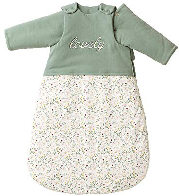 Vertbaudet Baby Winterschlafsack BLUMENZAUBER, Ärmel abnehmbar grün 85CM