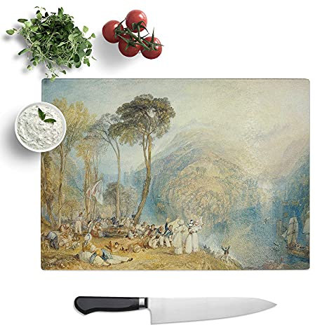 Dartmouth Cove by Joseph Mallord William Turner - Textured Chopping Board - Worktop Saver - Cutting Board - Heat Resistant, Shatterproof and Hygenic - 39 x 28.5 cm