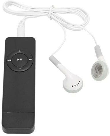 Hoopoocolor Lecteur MP3, Lecteur de Musique Portable avec Clé USB, Extension de Prise en Charge Jusqu'à 64 Go, Mini Lecteur MP3 sans Perte de Son avec Écouteurs Et Cordon pour Étudiants(Le Noir)