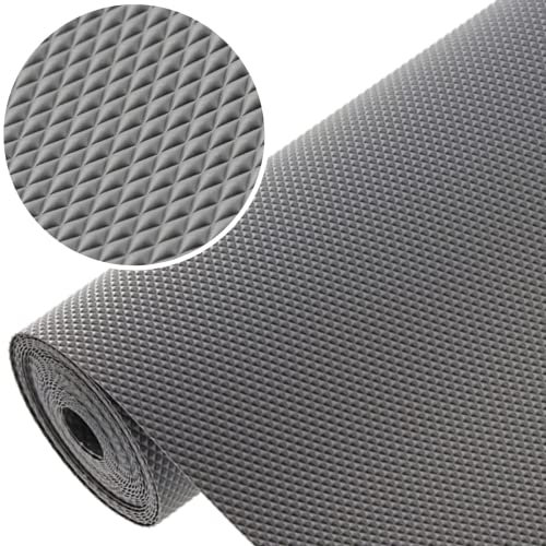 GTV - Non-Slip Drawer Mat for Kitchen Cabinet, Fridge - 48 cm x 500 cm Roll - Plastic Insert With Nubs (Anthracite), Small