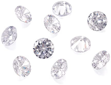 PandaHall facettierte, klare Zirkonia-Steine, lose Zirkonia-Steine, Güteklasse A, Strass-Cabochons, Kristall-Diamantperlen für Nagelkunst, Handwerk, Schmuckherstellung, 10 x 5,5 mm, 10 Stück