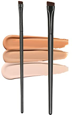 Ksvsonrvi Blade Eyeliner Brush + Eyebrow Brush Set, 2 Pack Fine Angled Eyebrow Tinting Brushes Ultra Thin Flat Eyeliner Makeup Brush Cosmetic Tool