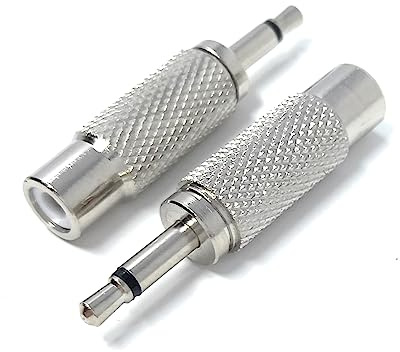 DRUT 2 pcs 3.5mm Mono Jack Plug to RCA Phono Socket Male to Female Adapter