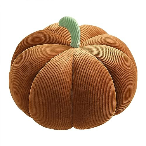 EXQUILEG Kürbis-Kissen, Kürbis Dekokissen, Kürbis Plüschtier, Wohnzimmer Sofa Schlafzimmer Dekorative Kissen, Kinderzimmer Dekorationen (Braun,18CM)