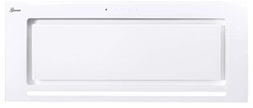 GURARI Deckenhaube GCH E 217 WH 70 Prime N +Umluft, Dunstabzugshaube 70 cm, Weiß Glas, 1000m³/h