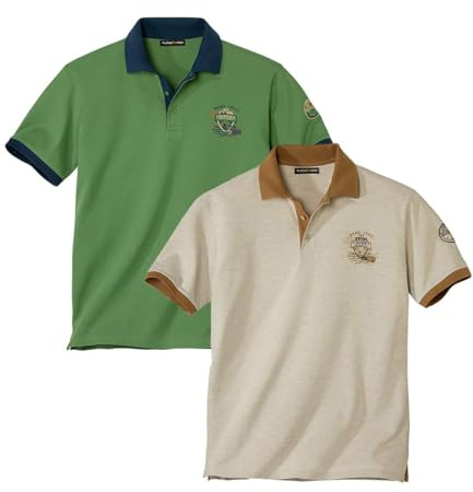 ATLAS FOR MEN - 2er-Pack Herren-Poloshirts - Kurze Ärmel - Verfügbar in großen Größen von M bis 5XL