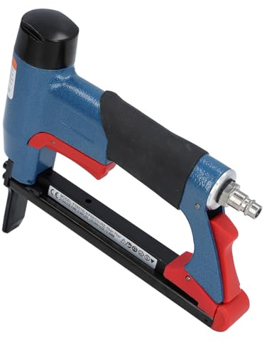 Pneumatic Staple Gun, 1/4in to 5/8inch Heavy Duty Upholstery Stapler with 21 140 Nails Capacity, Pneumatic Brad Nailer Nail Gun for Wood, Upholstery, Carpet, Wire Fencing