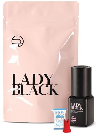P-Beauty - Pegamento para extensiones de pestañas Sky Lady Black 5 ml, fijación ultra fuerte, 2 seg secado, hipoalergénico, duración 6-7 semanas, pegamento permanente
