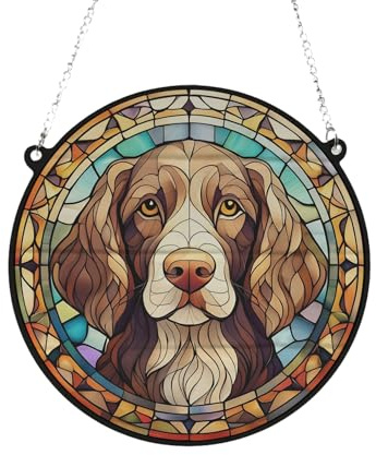 Springer Spaniel Stained Glass Effect Suncatcher Gift for Dog Lovers - 19cm