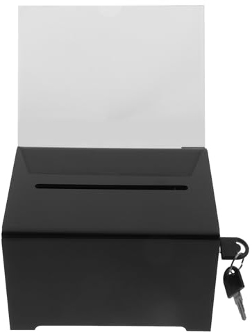 Angoily Abschließbare Wahlurne Aus Transparentem Acryl 6.3X4.5X3.9 Zoll Mit Schlitz Für Spendenbox Und Vorschlagsbox Büroveranstaltungen