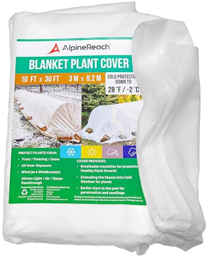 AlpineReach Telo Protettivo antigelo per Piante, 3 x 9 m, in Tessuto per Proteggere dal Freddo Invernale, Adatto per Giardinaggio Fino a Basse Temperature, Colore: Bianco