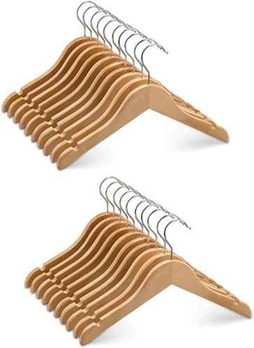 GLADIC Kleiderbügel 20 Stück Holz-Kleiderbügel, Glatte Holz-Erziehungs-Kleiderbügel, 31,8 cm, platzsparender Kleiderbügel Coat Hanger
