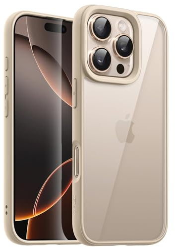 JETech Case for iPhone 16 Pro Max, Desert Titanium | Solid Color Matte TPU Frame, Scratch Resistant, Clear Back Phone Cover