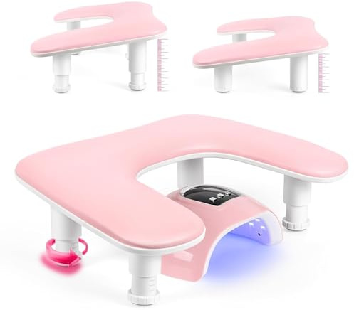 Bracciolo per mano a forma di U, poggiamani per unghie, colore rosa, per amanti della nail art, salone di nail art, per principianti e professionisti（Rosa)