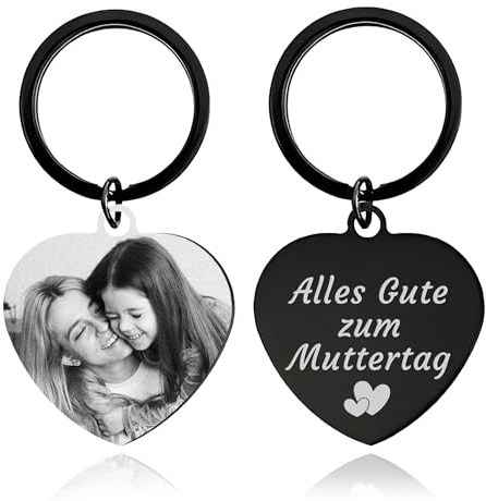 Easycosy Vatertags- und Muttertagsgeschenke für Papa & Mama Schlüsselanhänger Personalisiert mit Foto & Text, Deutlichem Gravur & Diverse Designs -Personalisierte Geschenke für Papa Mama Männer Frauen