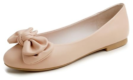 Feversole Women's Round Toe Soft Cute Dress Ballet Flats Dolly Shoes