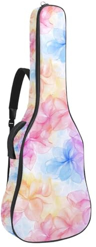 Gitarrentasche in voller Größe, 101,6 cm, 104,4 cm, 106,7 cm, Tragetasche für E-Bass, klassische Gitarre, Aquarell, Sommer-Wildblumen, Schmetterlinge, Mehrfarbig 04, 42.9x16.9x4.7 in, Lässiger