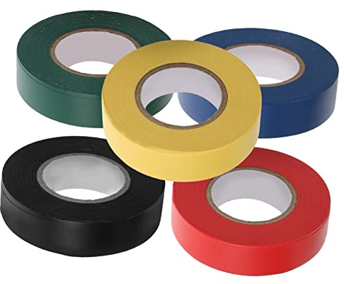 CHILDWEET 5 Piezas Cinta Aislante De Pvc Para Electricistas Cinta Para Cables y Empalmes De Colores Paquete De
