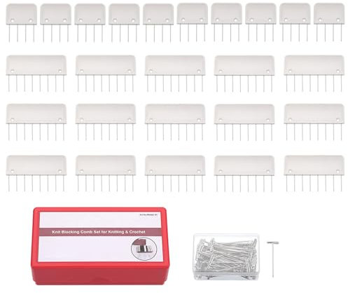 ZIDDAR Strick Blockierende Kammset Strick Blockierstifte Blockierende Strickkämme Stifte Set Für Nadelprojekte Stricken Häkeln