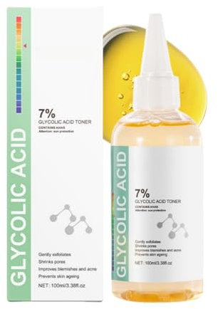 Glykolsäure Toner 7% – AHA Gesichtswasser für porentiefe Reinigung, sanftes Peeling & glattere Haut – Gesichtstonic gegen große Poren – 100ml