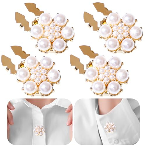 GmwyCzV 4 Piezas Botones Flores Cristal, Buttons Diamantes de Imitación Perlas con Cubre Buttons Botón, Botones Decorativos de Metal, para Coser Ropa, Hacer Joyas, Decorar Ramos, Novia Ropa