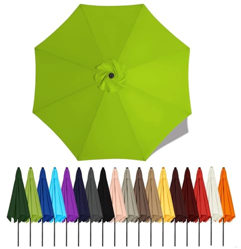Umbrella Canopy Replacement Outdoor 6/8 Rib 6FT 7FT 8FT 9FT 10 FT 11FT, Market Patio Table Cover For Backyard Garden Courtyard Swimming Pool Lawn, Market Umbrella Top(Light green,2.5m - 8Ribs)