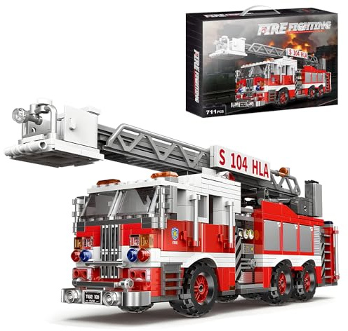 City Feuerwehrauto Bausteine Set,Auto Spielzeug,Feuerwehr Spielzeug,Feuerwehr Geschenke,Kreatives Spielzeug Ab 8 Jahre Jungen,Geschenke für Geburtstage,Kindertag,Weihnachten