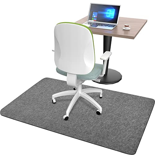 Placoot Unterlage Schreibtischstuhl 140X90cm Bodenschutzmatte Bürostuhl Teppich Unterlage-Kratzfest für Parkett und Hartböden Bürostuhl Unterlage für Stühle Hohe Dichte Anti-Silp Hellgrau
