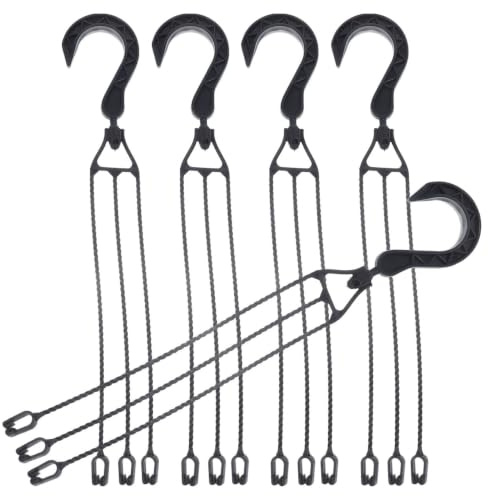 VICASKY Lot De 5 Crochets Muraux En Plastique Pour Pots De Fleurs Suspendus, 40 Cm Noir, Rotation 360° Pour Jardin Balcon Terrasse, Support Pratique Et Compact Pour Paniers Suspendus