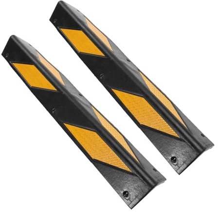 TOYZFRIENDY Protection Murale Garage en Caoutchouc Réfléchissant, Protège Les Angles de Murs et Piliers Parkings Souterrains, pour Zones à Forte Circulation, Lot de 2pcs Noirs