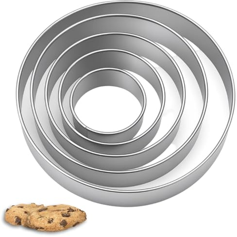 6 Stück Ausstechformen Rund, Edelstahl Circle Cookie Cutter Set, Großer Ausstecher Rund, Donut Ausstecher Ring mit scharfen Kanten Hochwertiges Backzubehör für Kekse, Backen, Plätzchen und Backwaren
