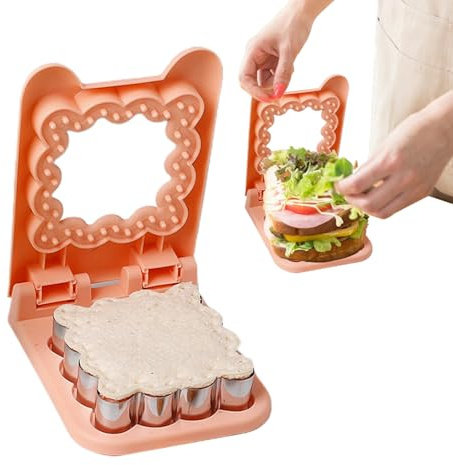 Taglierina e sigillatrice per sandwich: taglierina multifunzionale per sandwich, impugnatura ergonomica, materiale leggero e sicuro, design compatto | Formine per pane e biscotti per bambini, attività